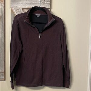 Van Heusen Men's Zip Mock Collar Sweater - Deep Plum